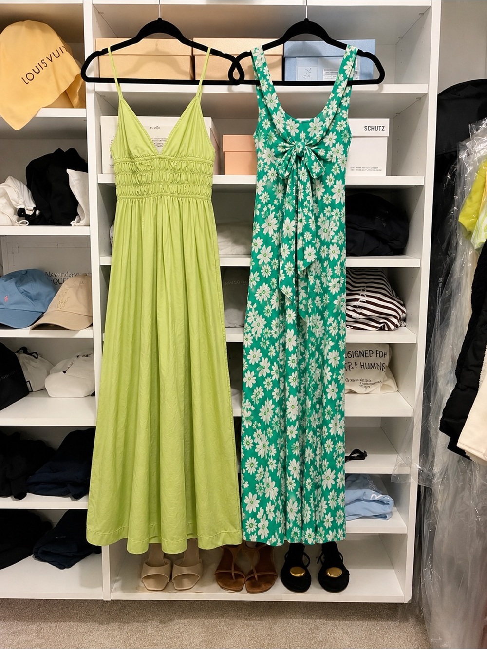 Zara Light Green & Teal Floral Maxi Dress Set